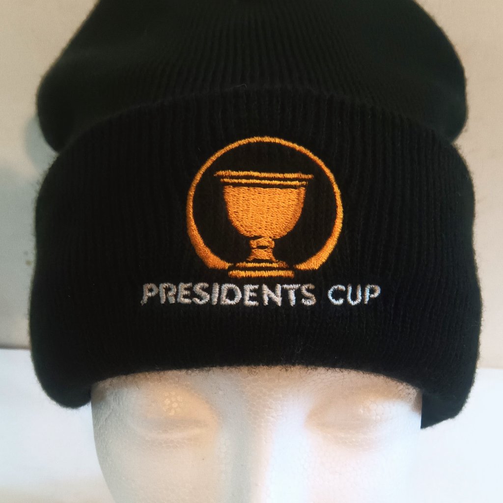 Pga Tour Presidents Cup International Team Black Knit Fleece Beanie New